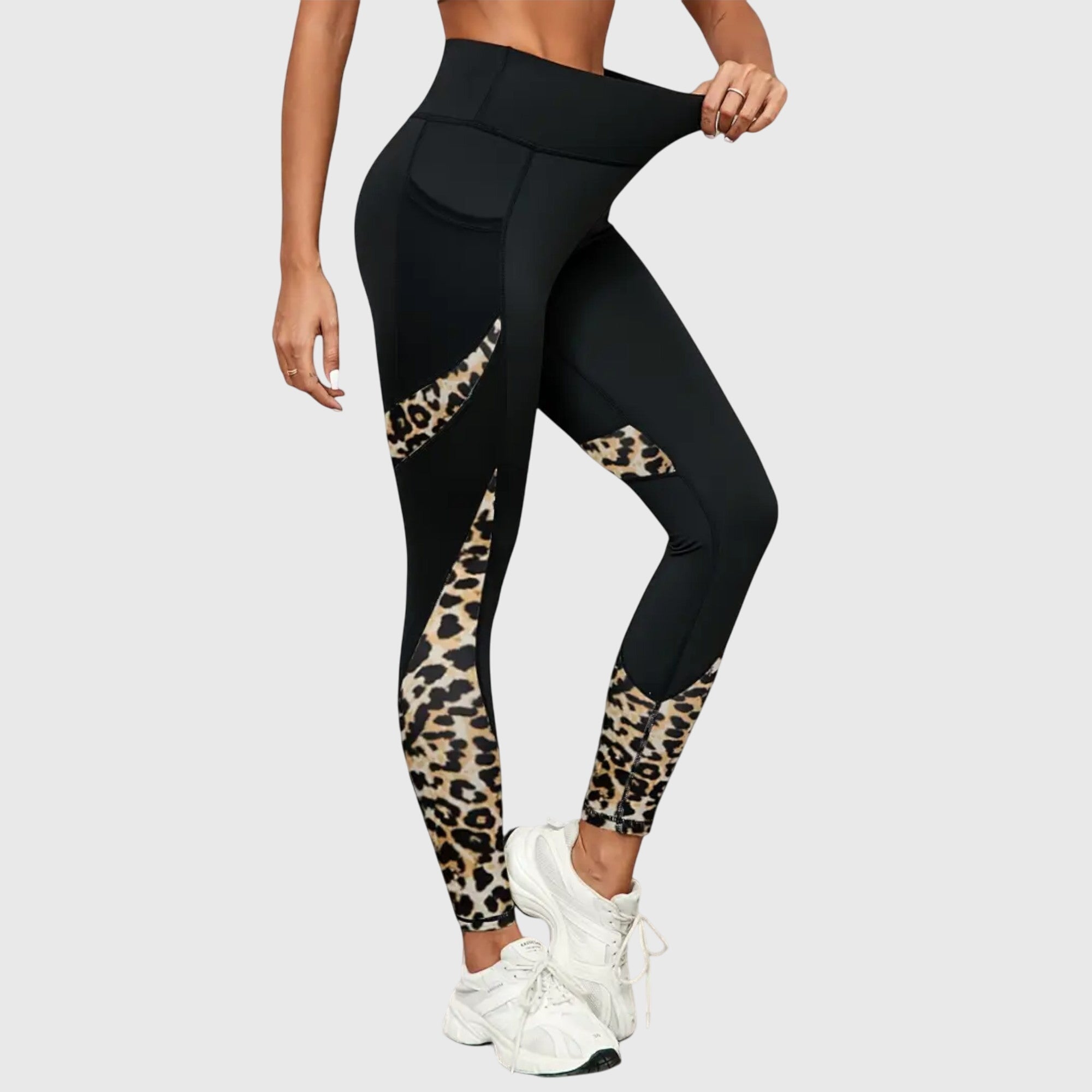 June | High-Waisted Leopard Print Workout Pants