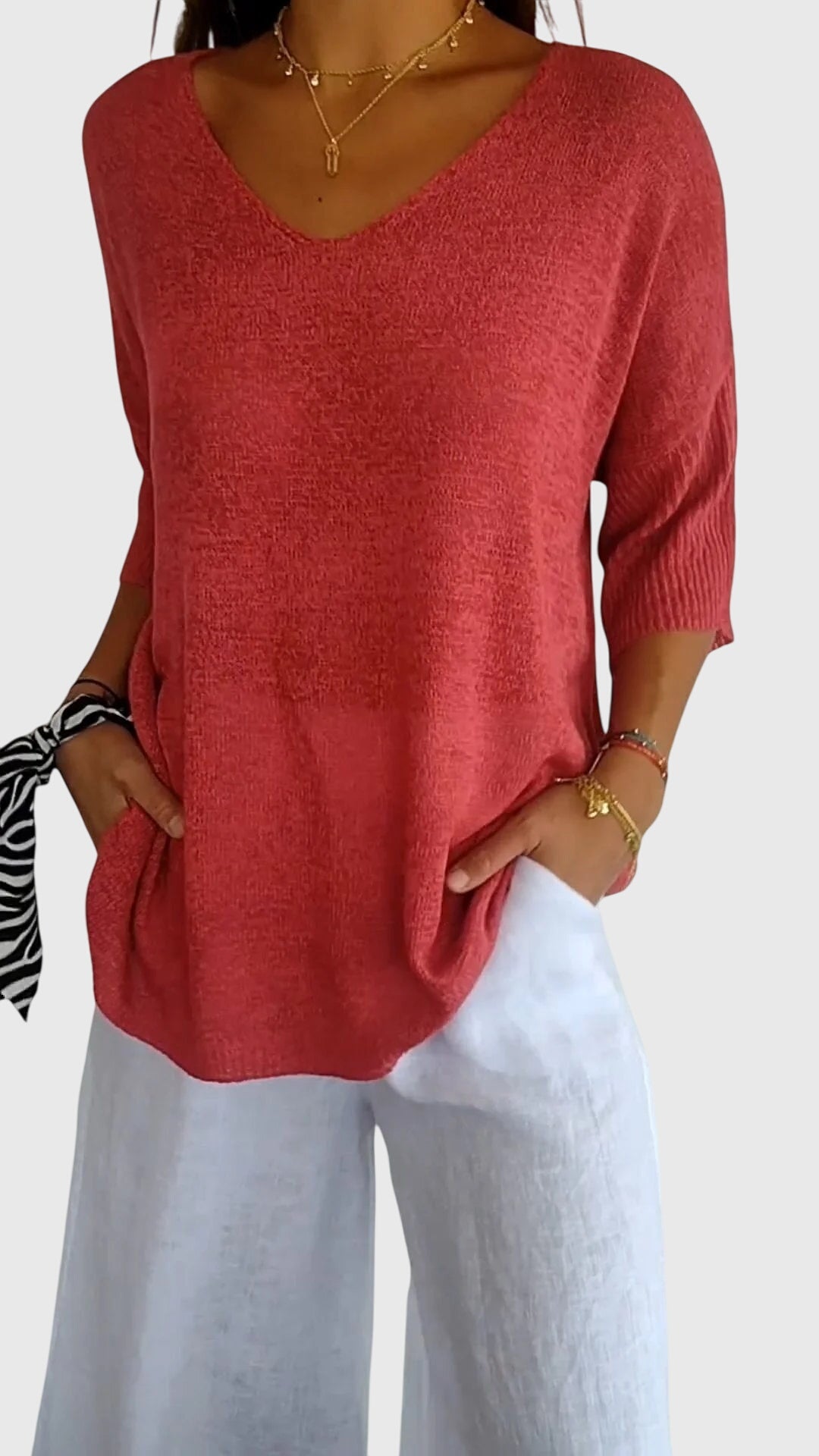 June | Elegant V-Neck Top