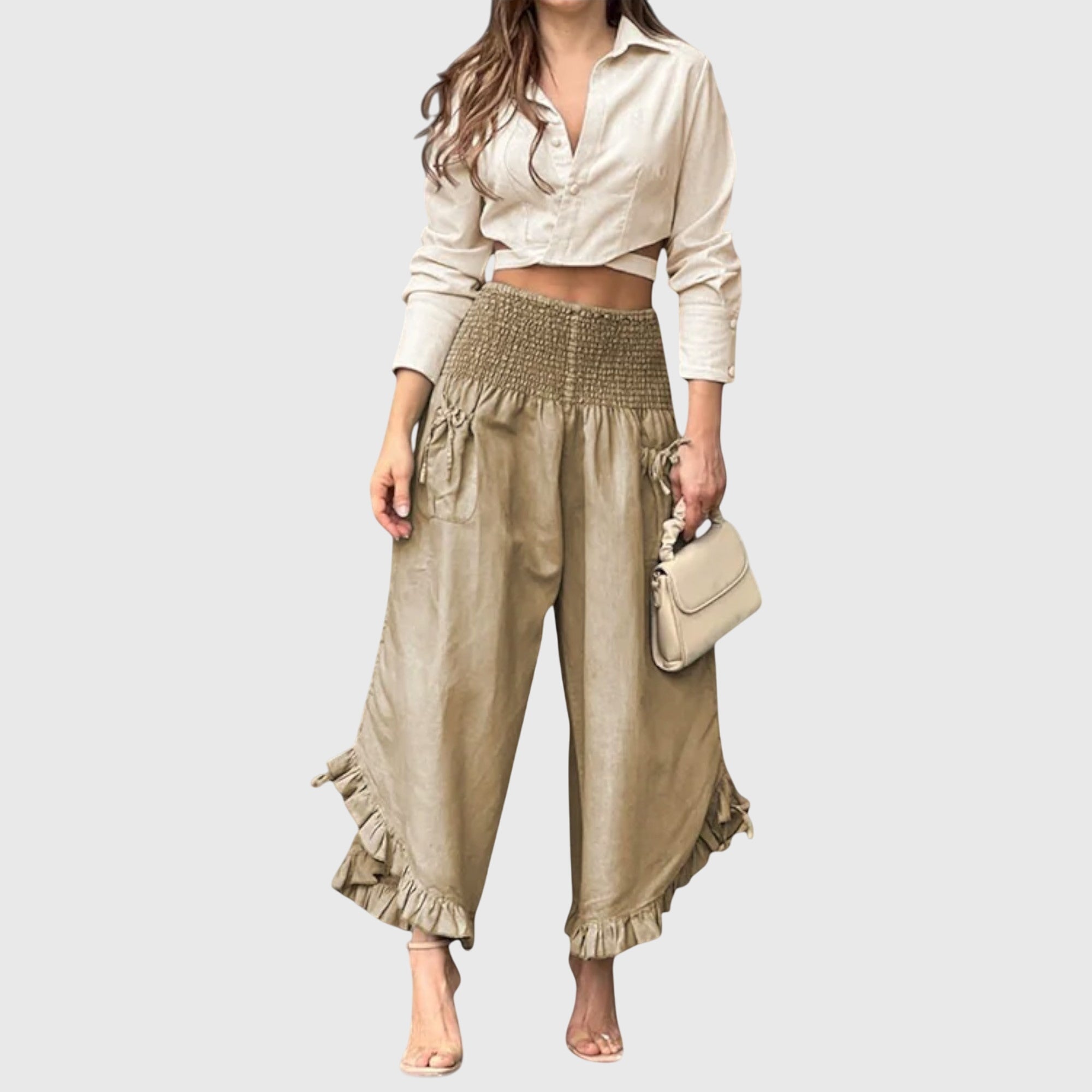 June | Casual Pants with Fashionable Pleats
