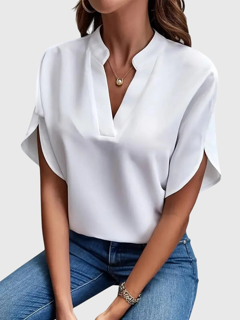 June | Soft and Elegant V-Neck Shirt