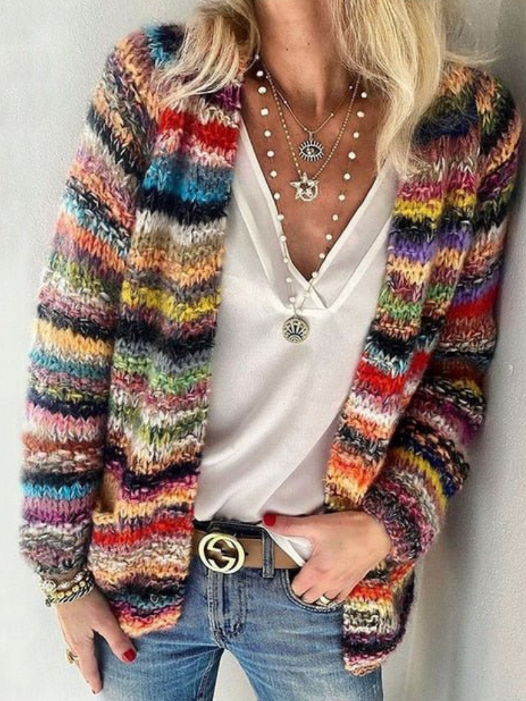 June | ISA VIBRANT LAYERS CARDIGAN