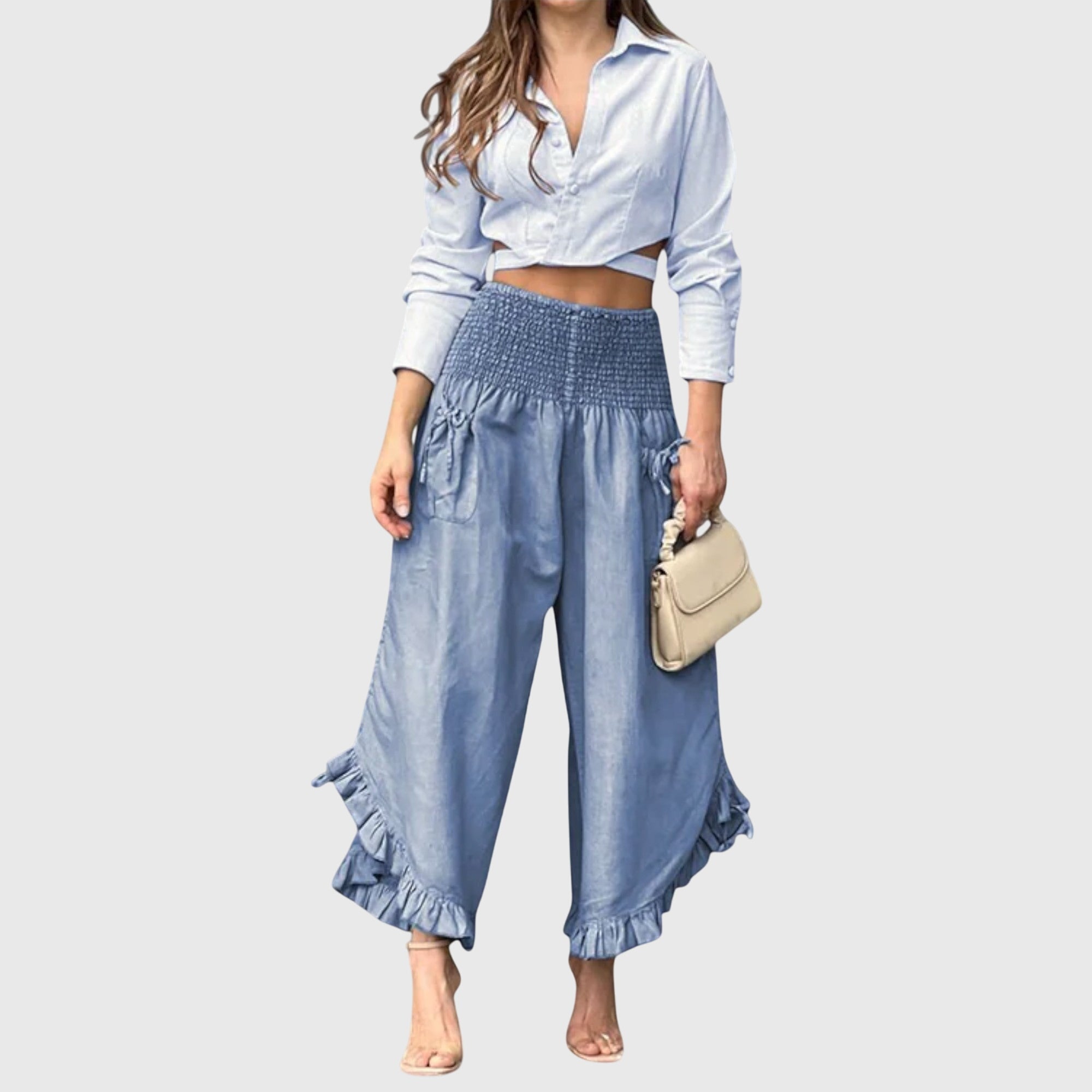 June | Casual Pants with Fashionable Pleats